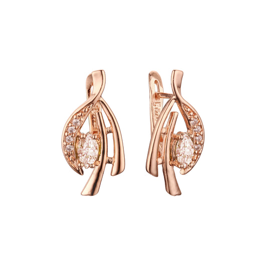 Pendientes de oro rosa