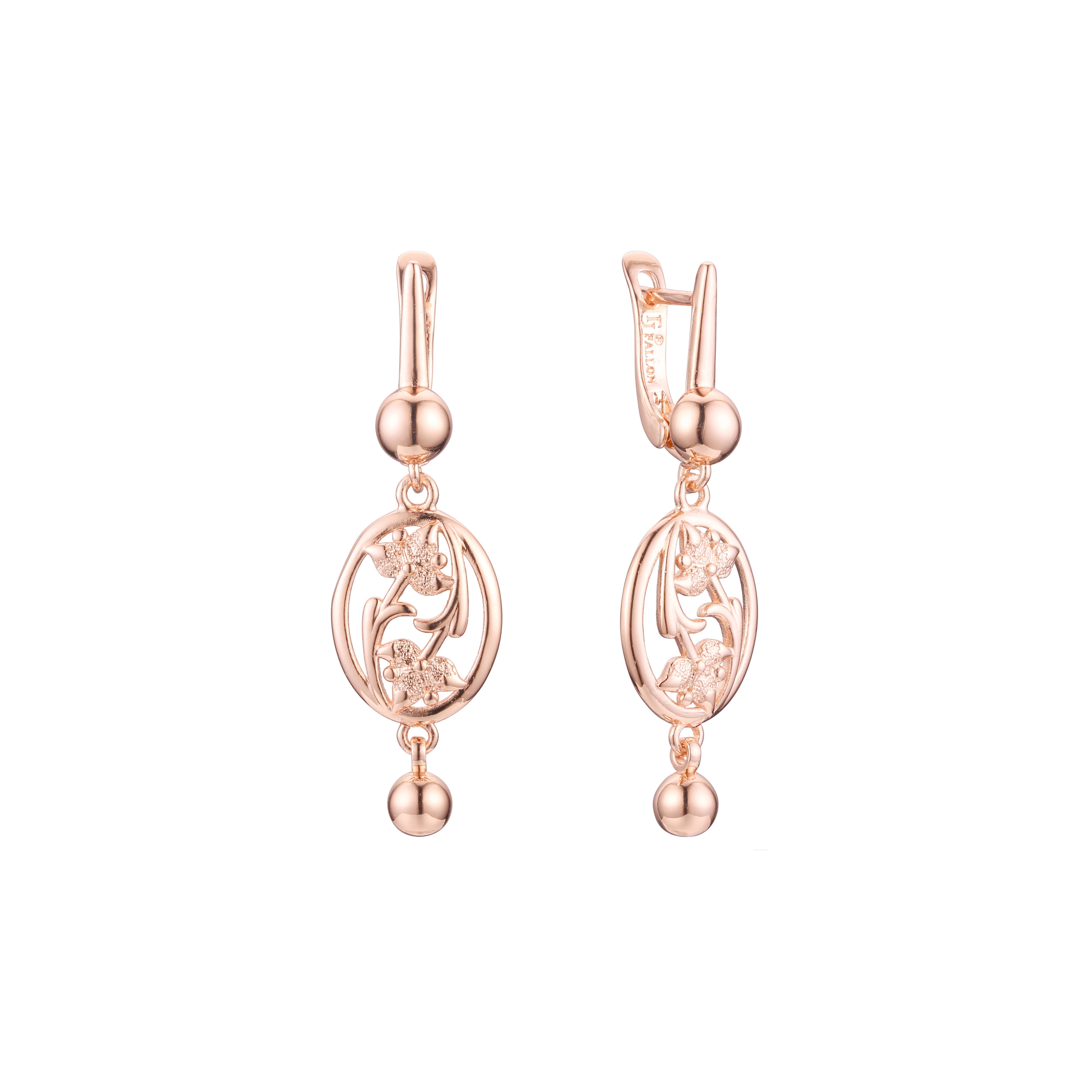 Beads earrings in 14K Gold, Rose Gold plating colors