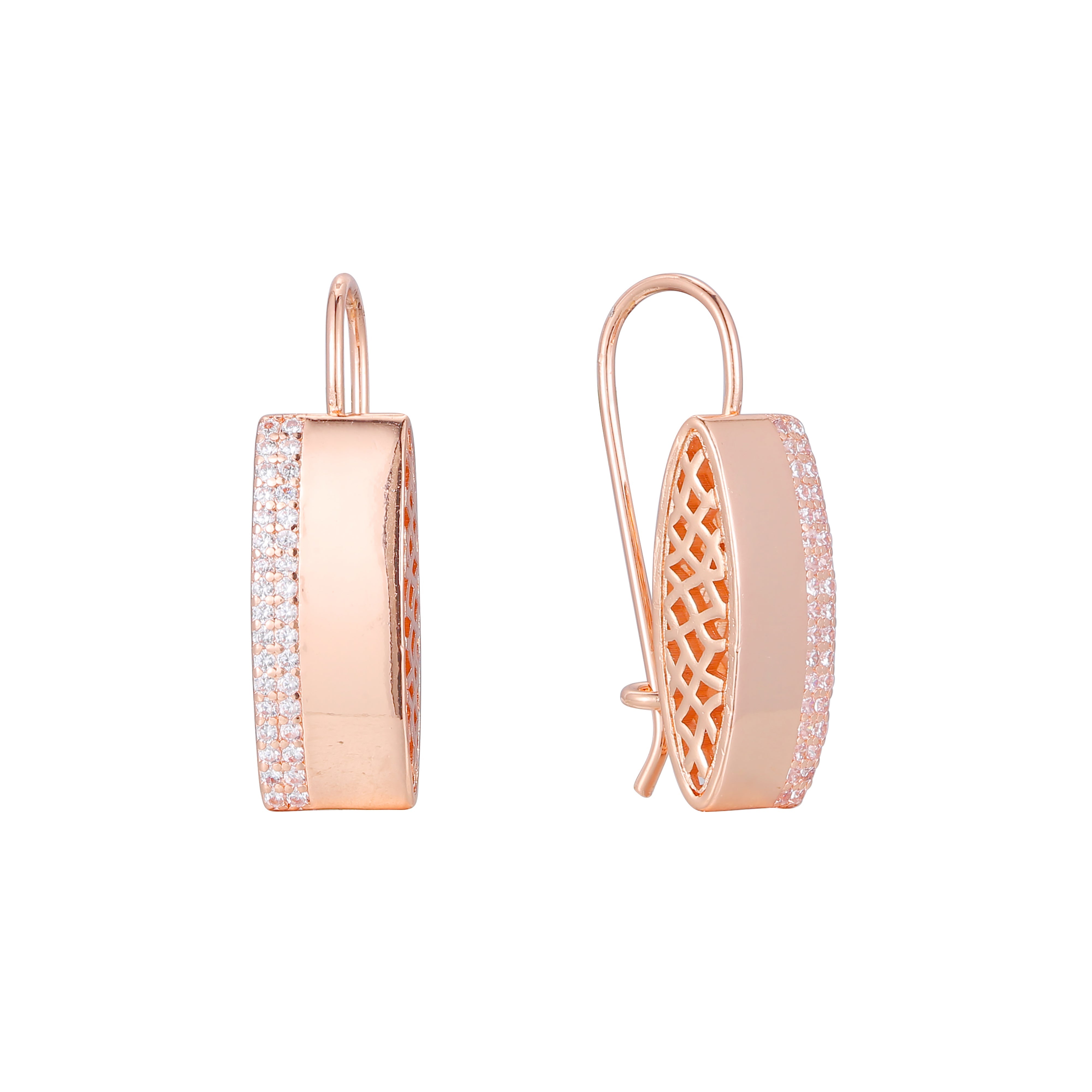 Wire hook earrings in 14K Gold, Rose Gold plating colors