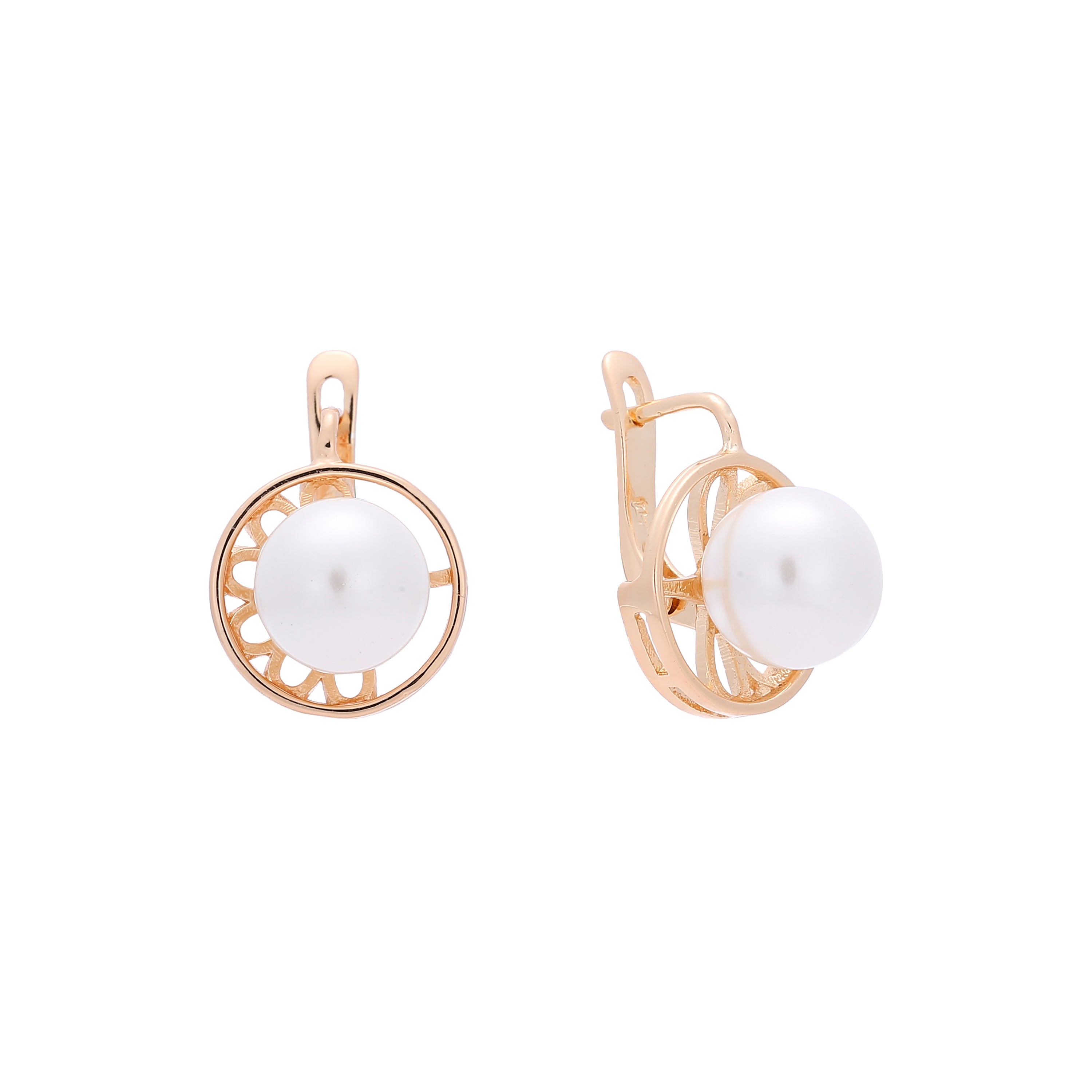 Solitaire pearl Rose Gold earrings