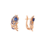 Rose Gold feather solitaire earrings