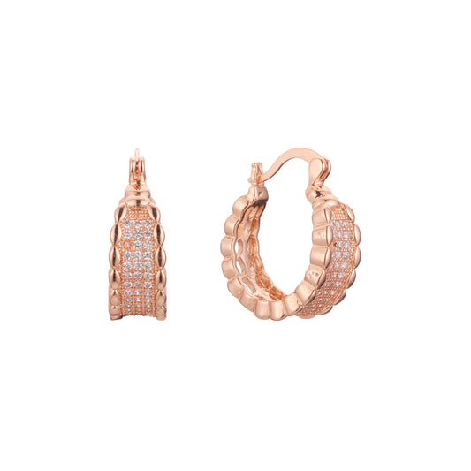 Aretes de aro en Oro de 14K, baño de Oro Rosa colores