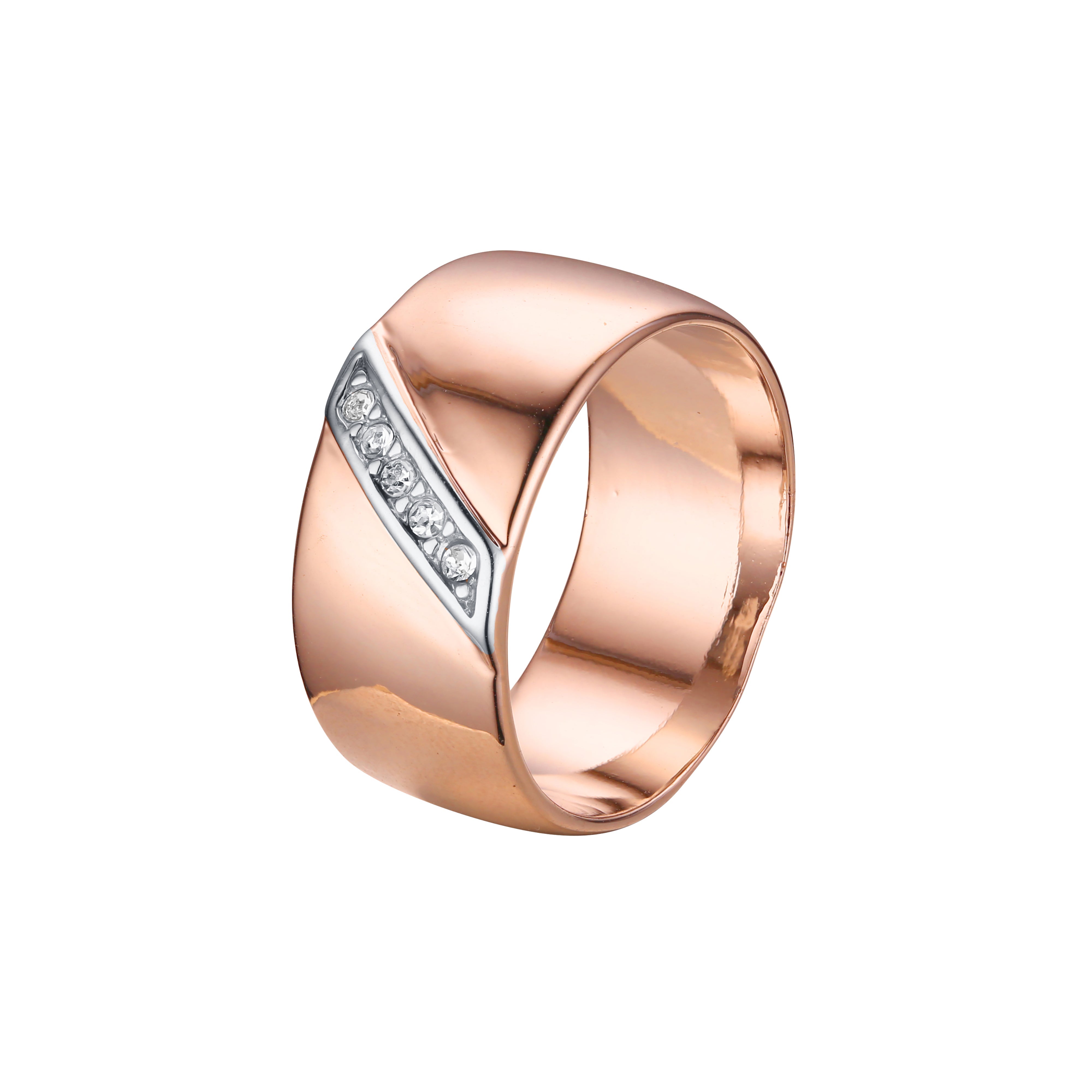 Anillos anchos para hombre en Oro Blanco, Oro 14K, Oro Rosa, baño en dos tonos