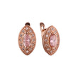 Halo Marquise in Marquise colorful CZ 14K Gold, Rose Gold Earrings