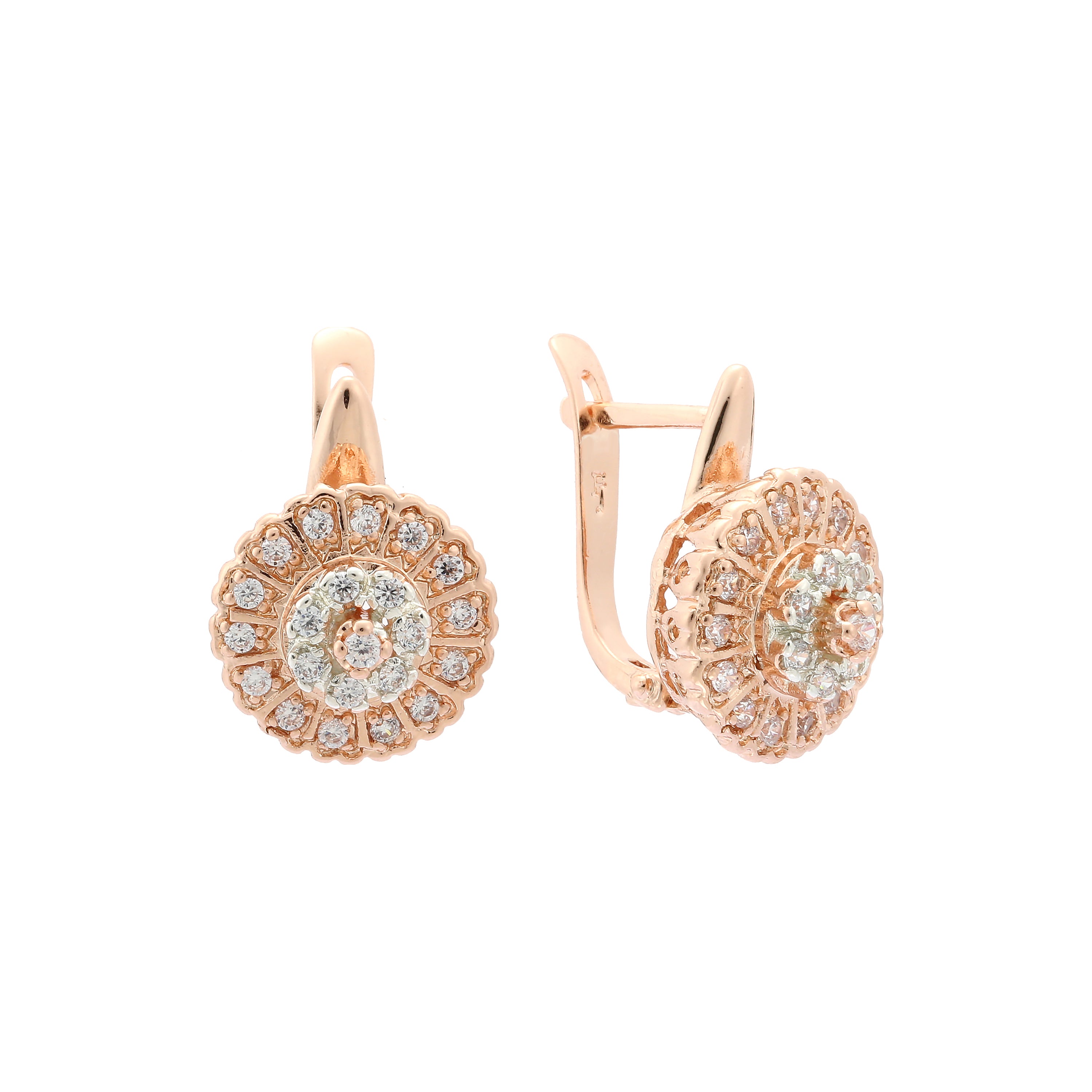 Pendientes en Oro de 14K, baño de Oro Rosa colores