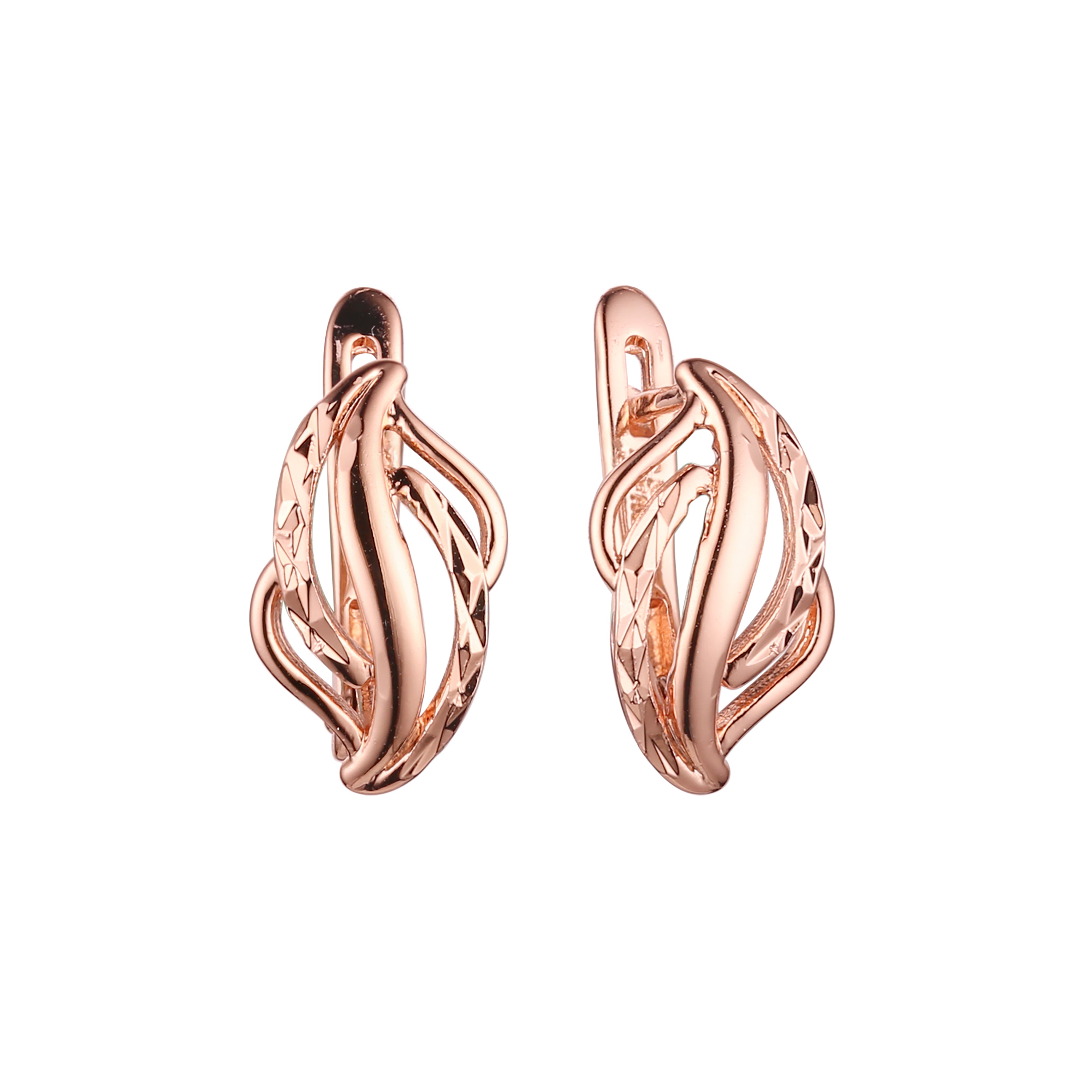 Earrings in 14K Gold, Rose Gold, two tone plating colors