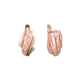 Aretes en Oro 14K, Oro Rosa, baño en dos tonos