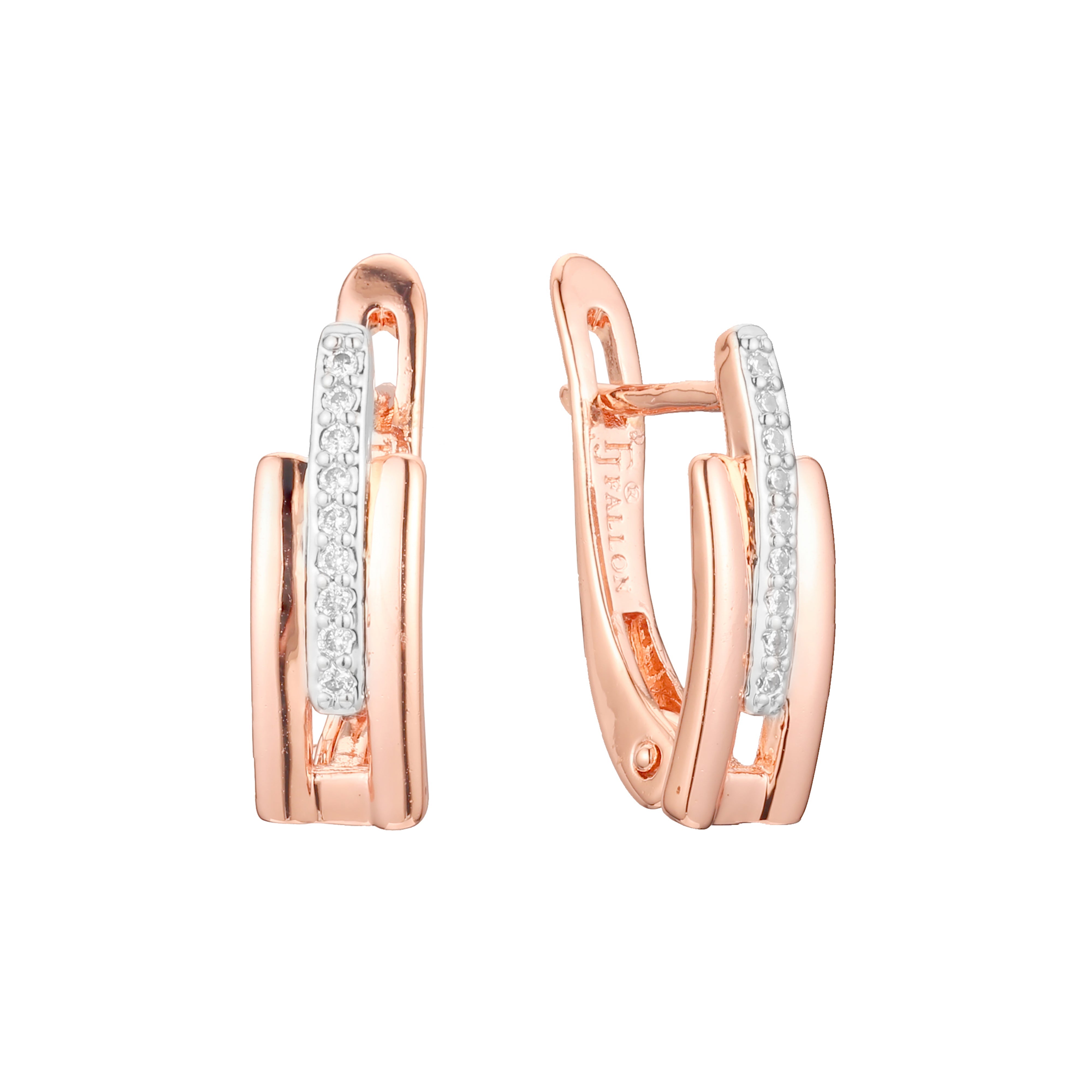 Cluster earrings in 14K Gold, Rose Gold, two tone plating colors