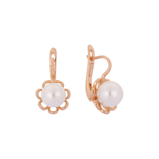 Rose Gold pearl earrings