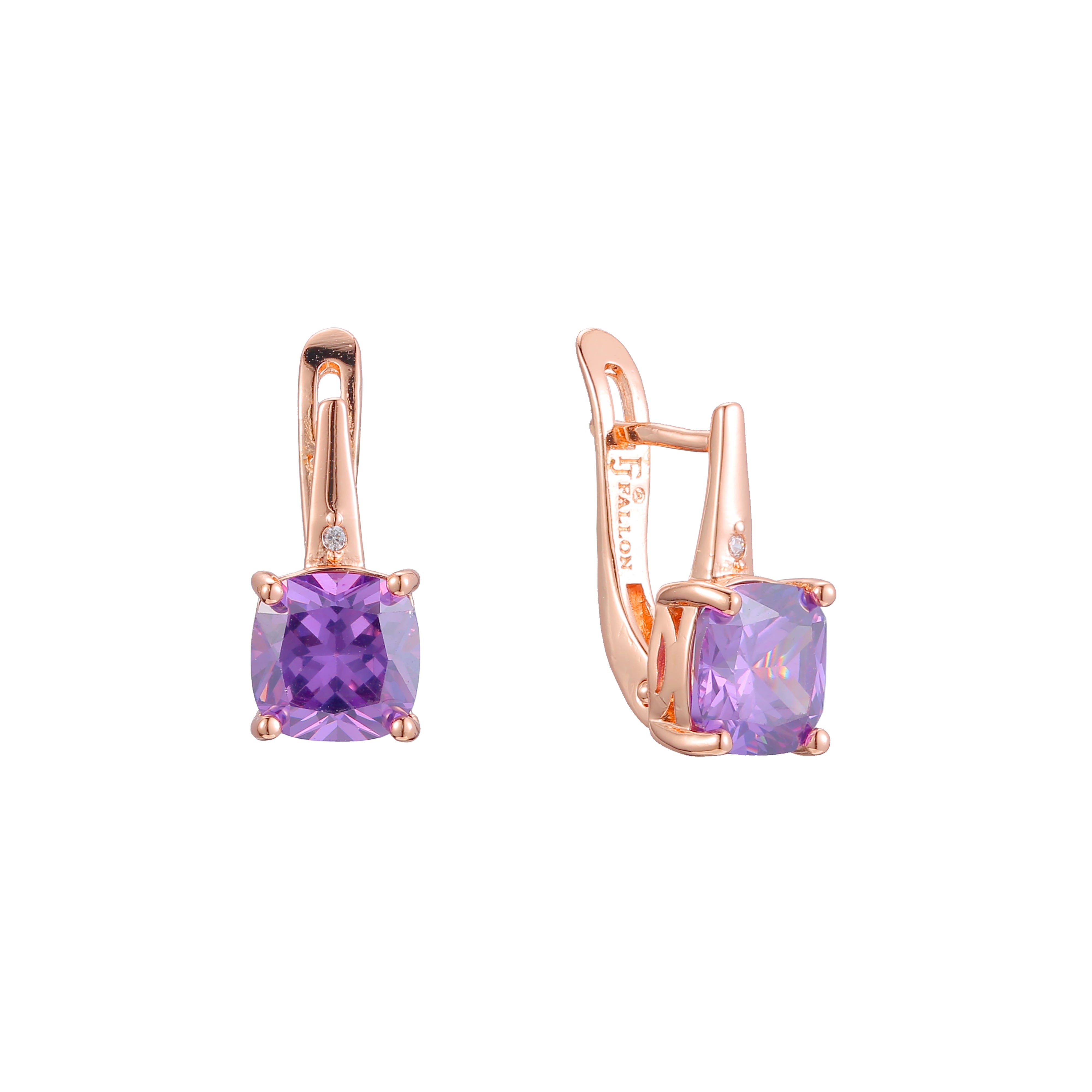 Solitaire earrings in 14K Gold, Rose Gold plating colors