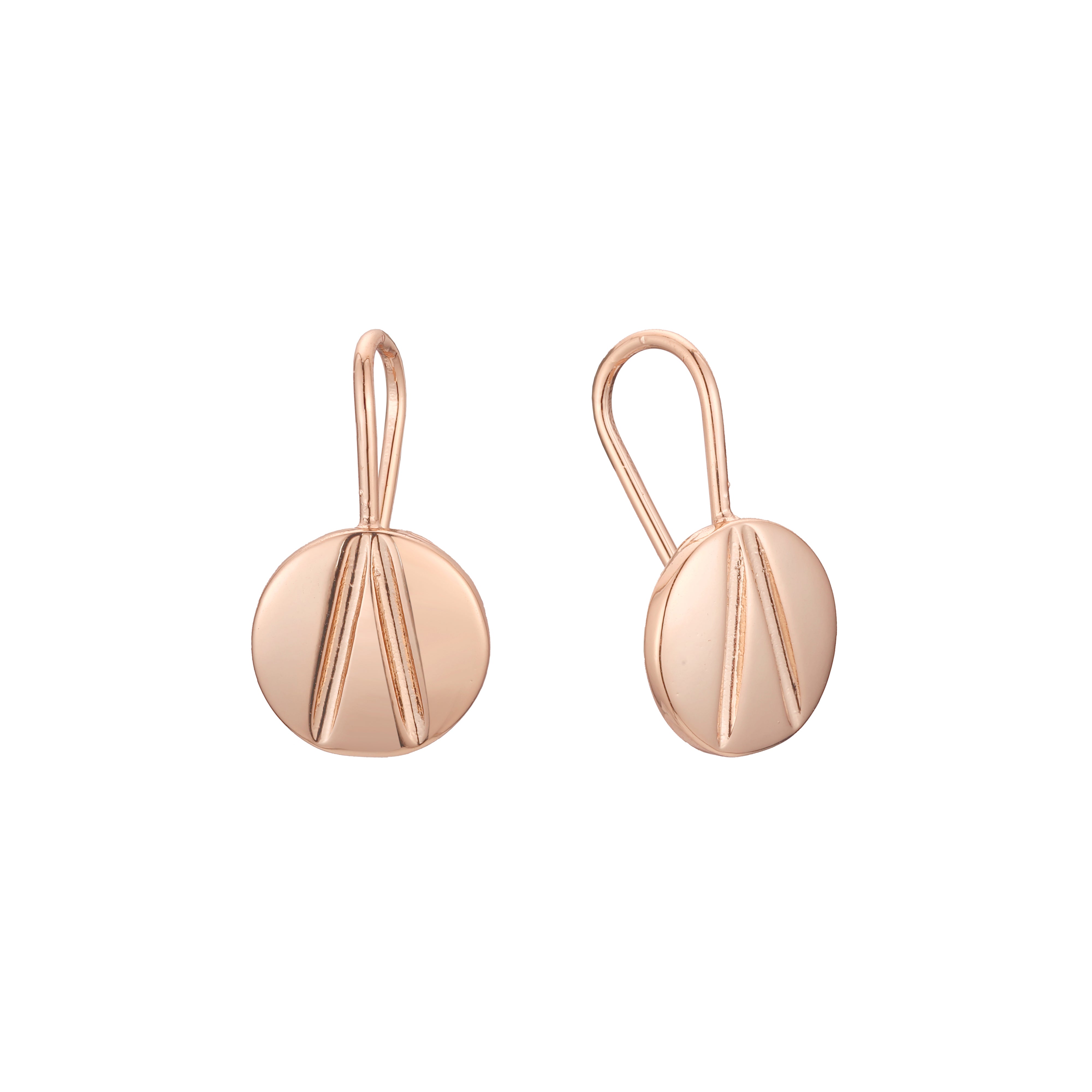 Pendientes de gancho de alambre en Oro 14K, colores de baño de oro rosa.