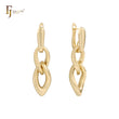 Twisted chain link Rose Gold, 14K Gold, White Gold Earrings