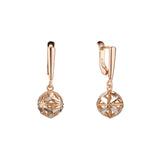 Beads earrings in Rose Gold, two tone plating colors