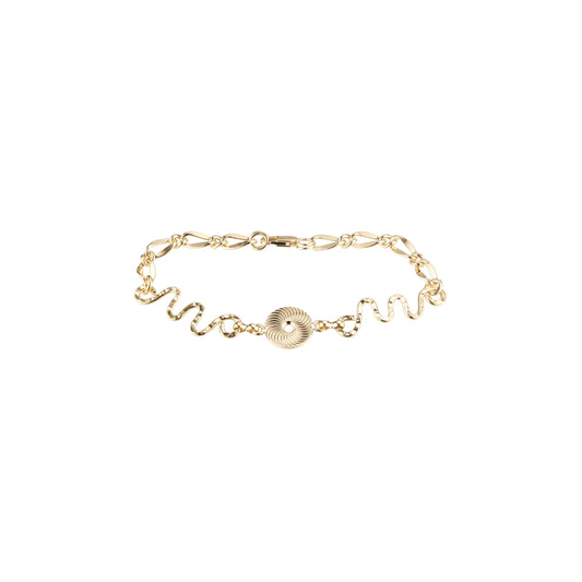 Fancy teardrop link bracelets plated in 14K Gold, Rose Gold colors