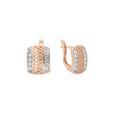 Mesh cluster 14K Gold, Rose Gold, two tone earrings