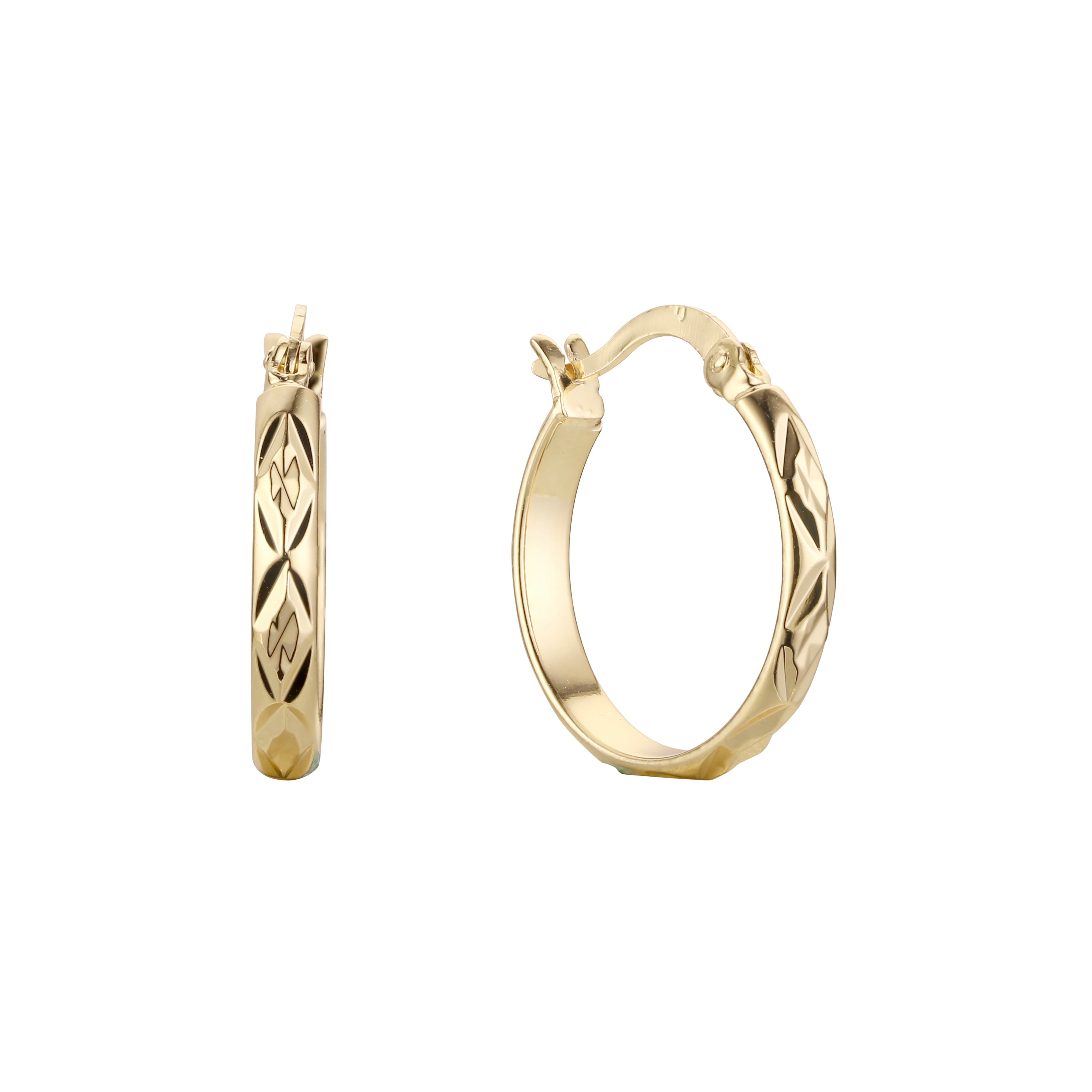 Brinco de argola em ouro 14K, cores banhadas a ouro rosa