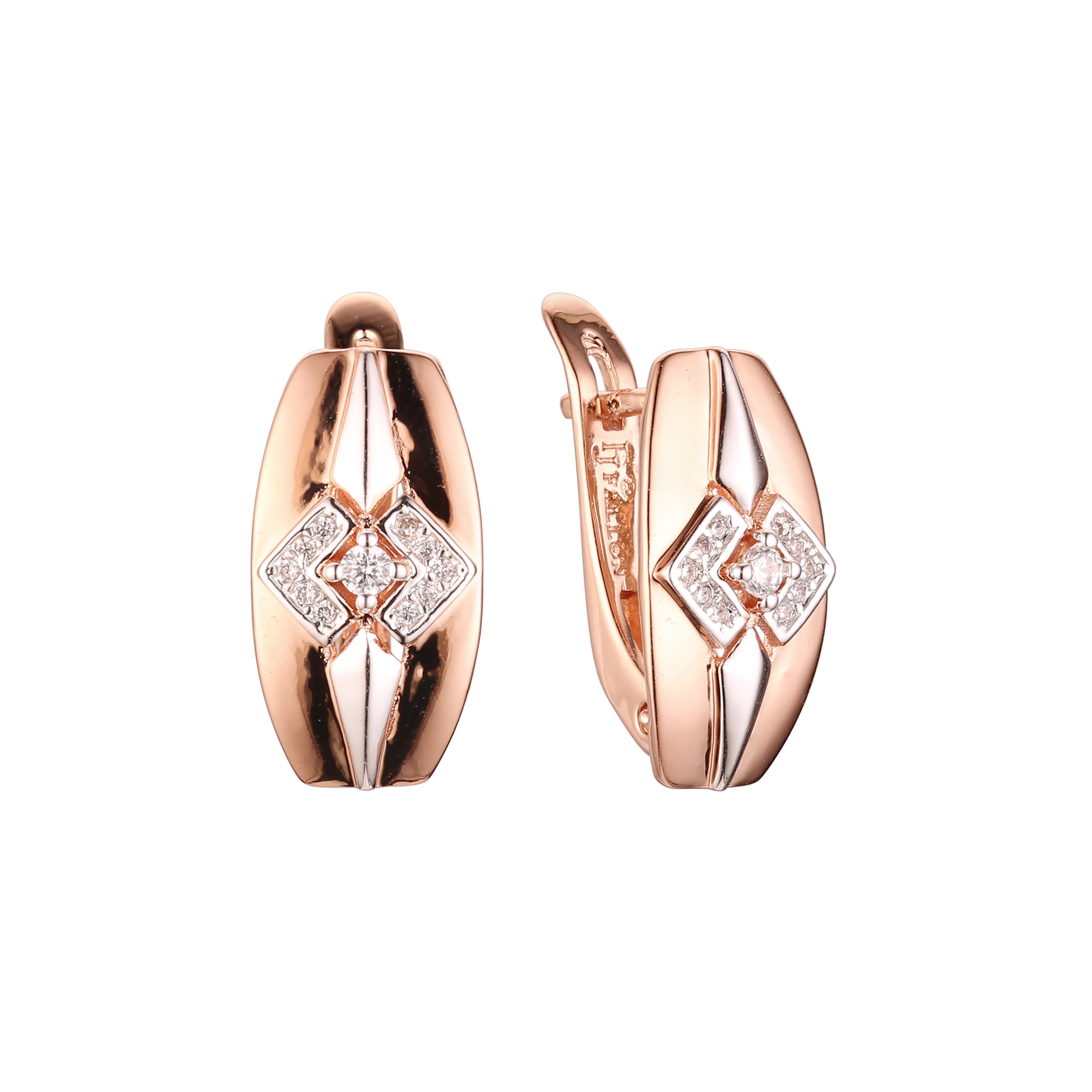 Rose Gold two tone earrings