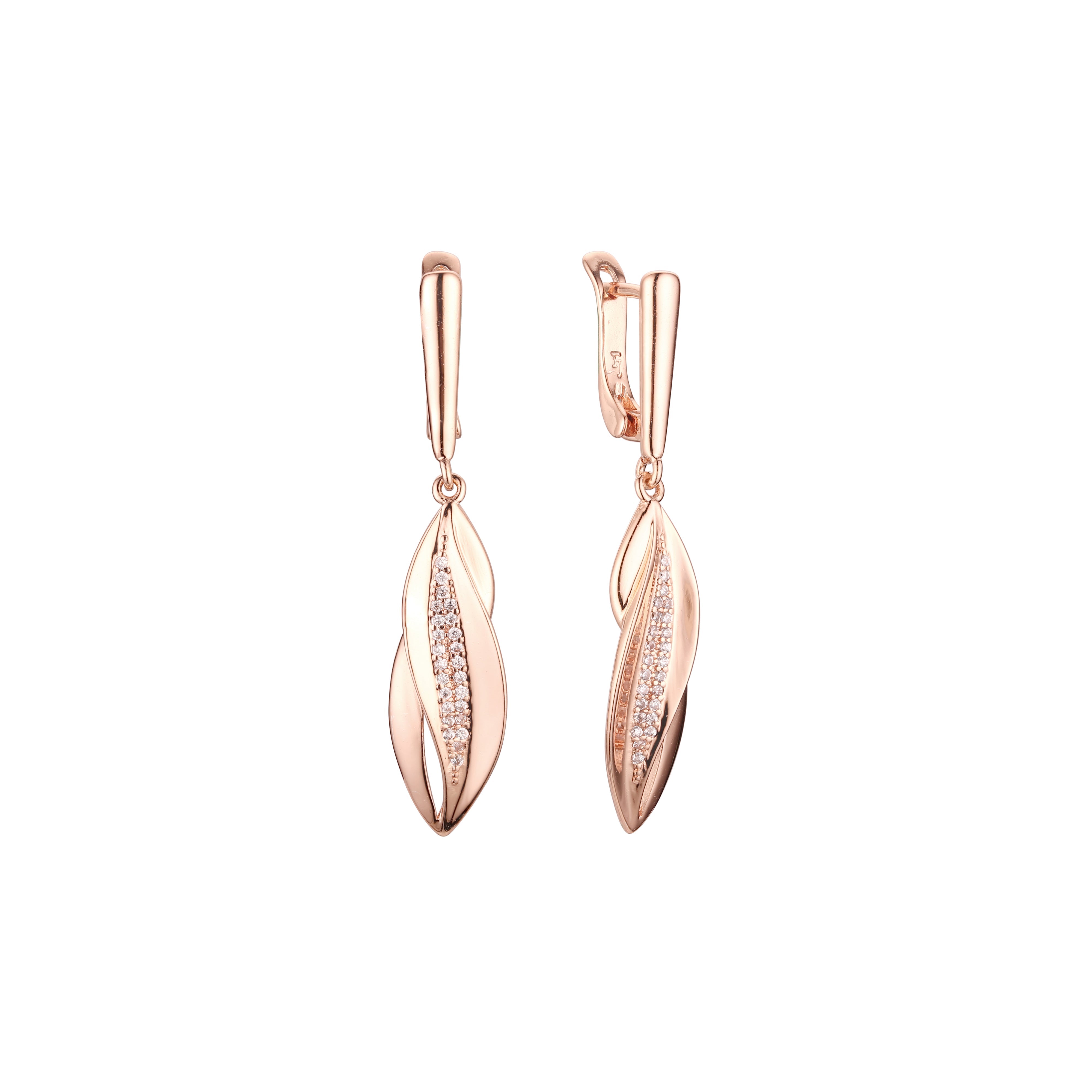 Earrings in Rose Gold, two tone plating colors