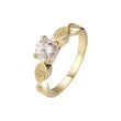 Solitaire and paved 14K gold rings