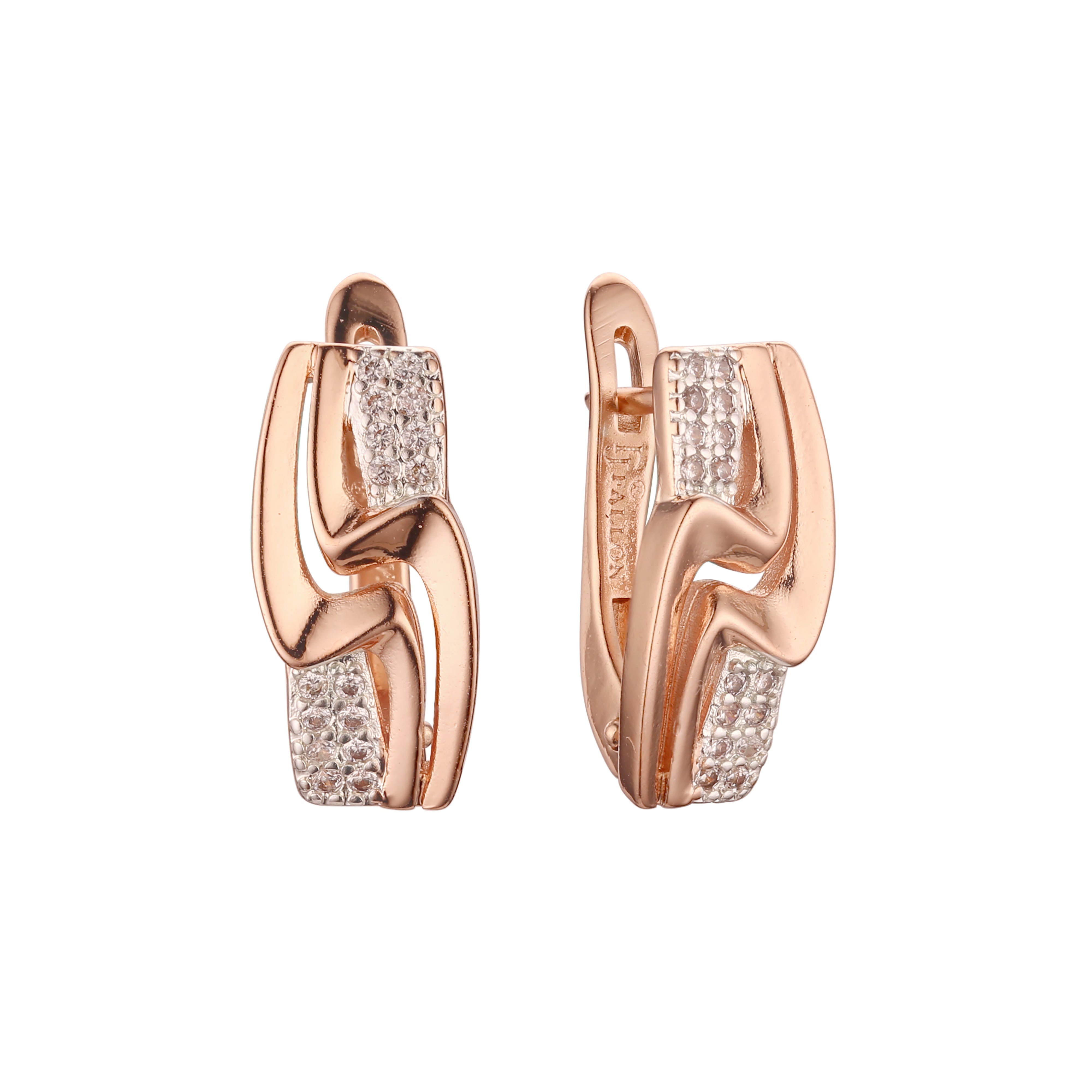 Rose Gold two tone earrings