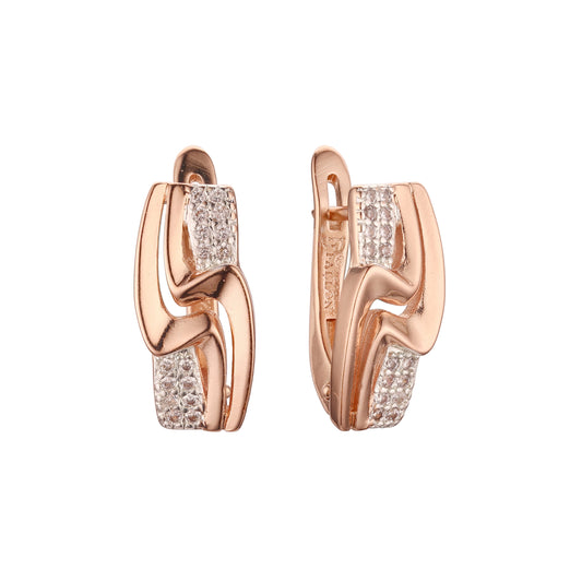 Rose Gold two tone earrings