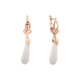 Baroque CZ or emerald drop Rose Gold earrings