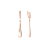 Aretes altos en Oro 14K, Oro Rosa, baño en dos tonos