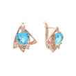 Solitaire geometric triangular CZ Rose Gold earrings