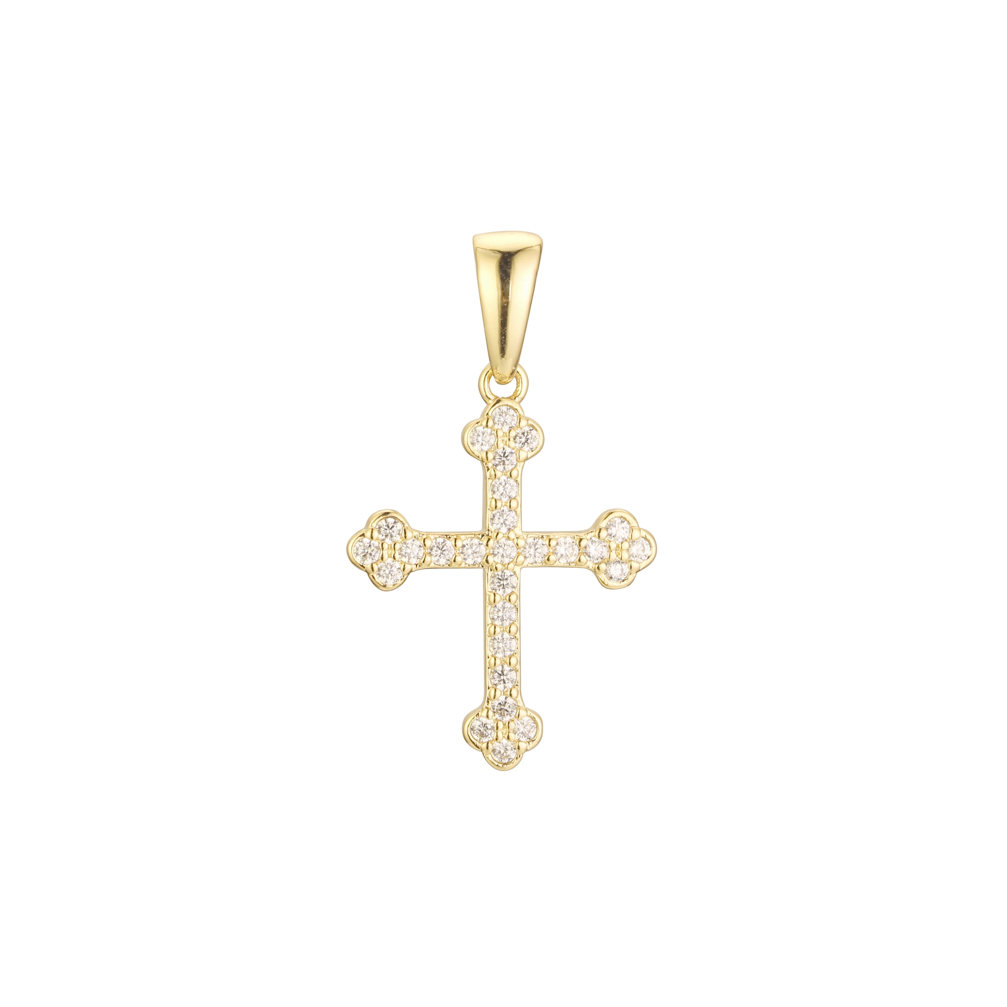 Latin cross pendant in Rose Gold, 14K Gold plating colors