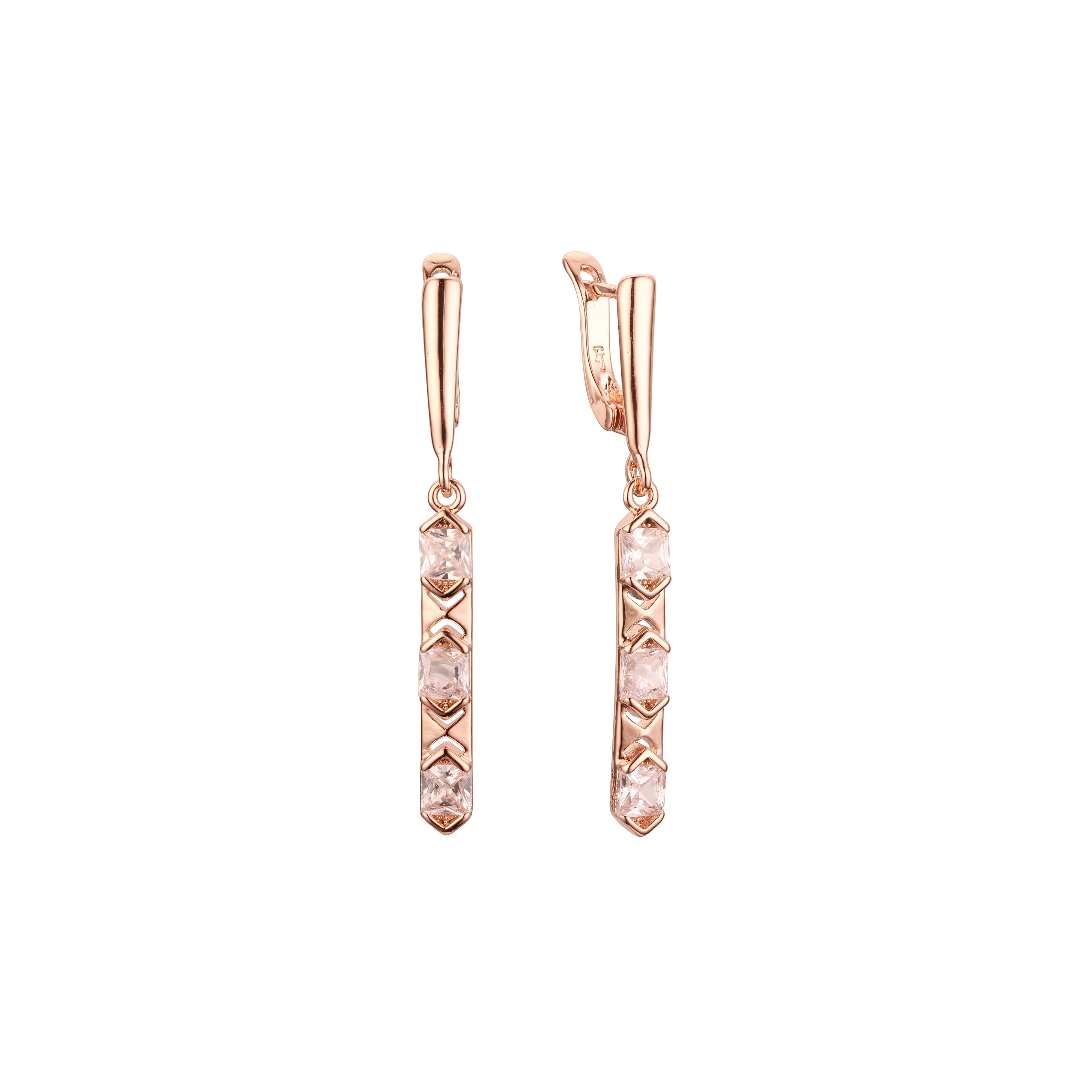 Earrings in Rose Gold, two tone plating colors