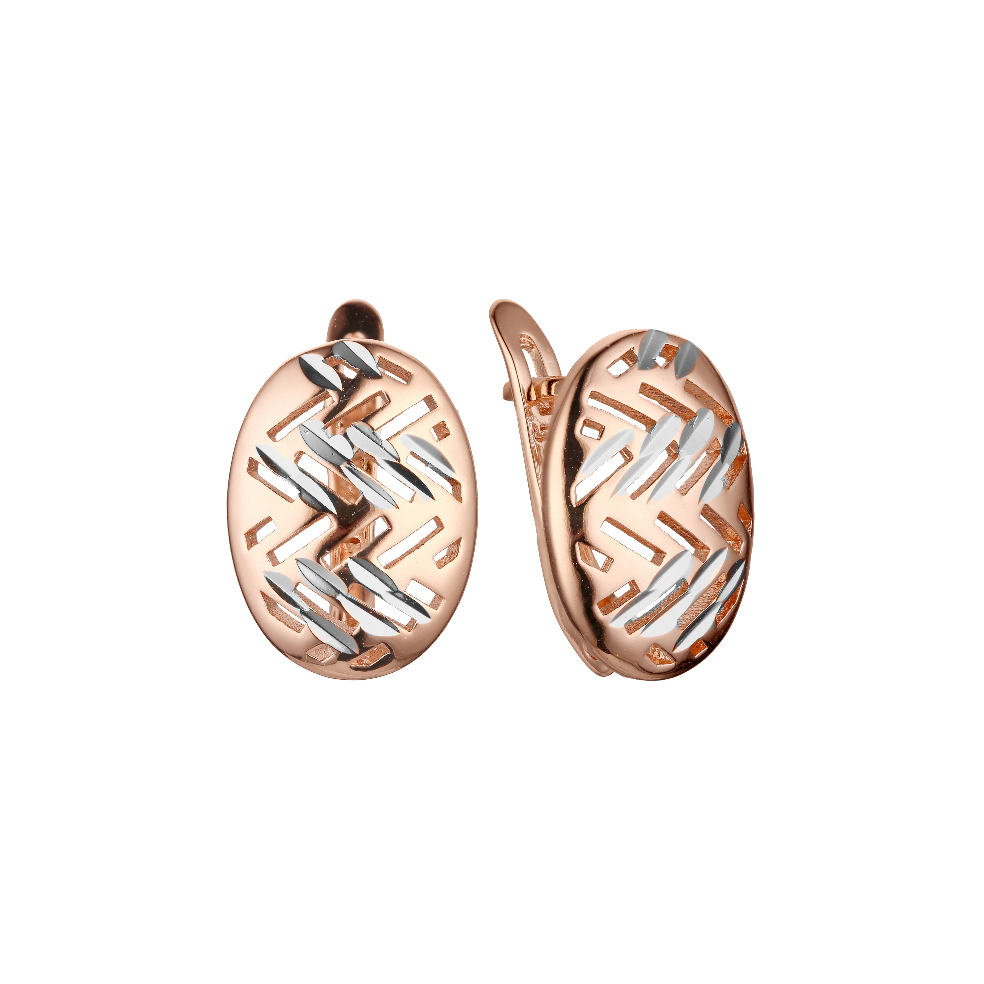 Earrings in 14K Gold, Rose Gold, two tone plating colors