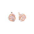 Rose Gold triple rounded colorful CZ earrings