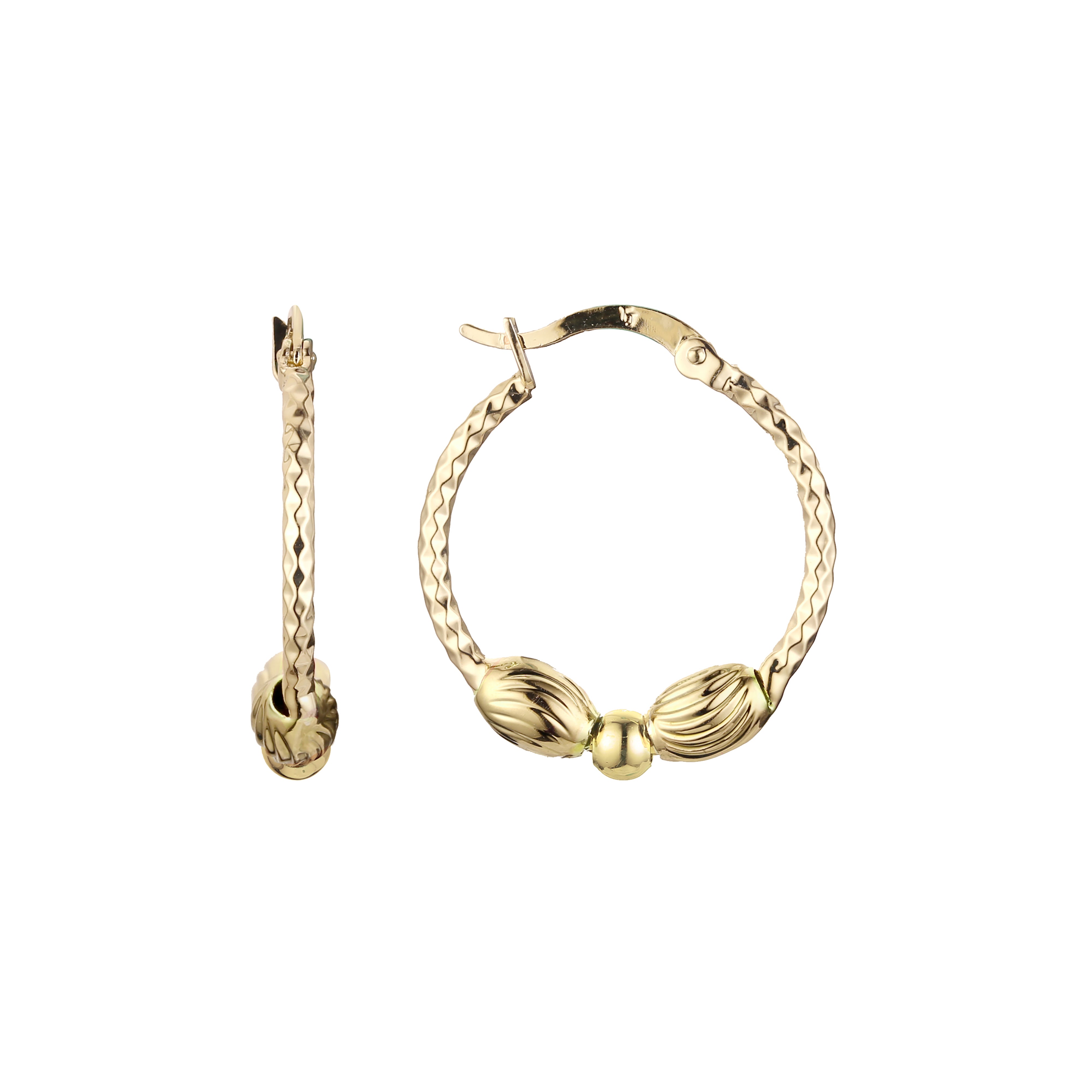 Hoop earrings in 14K Gold, Rose Gold, three tone plating colors