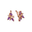 Leaves in branches cluster czs 14K Gold, Rose Gold Earrings