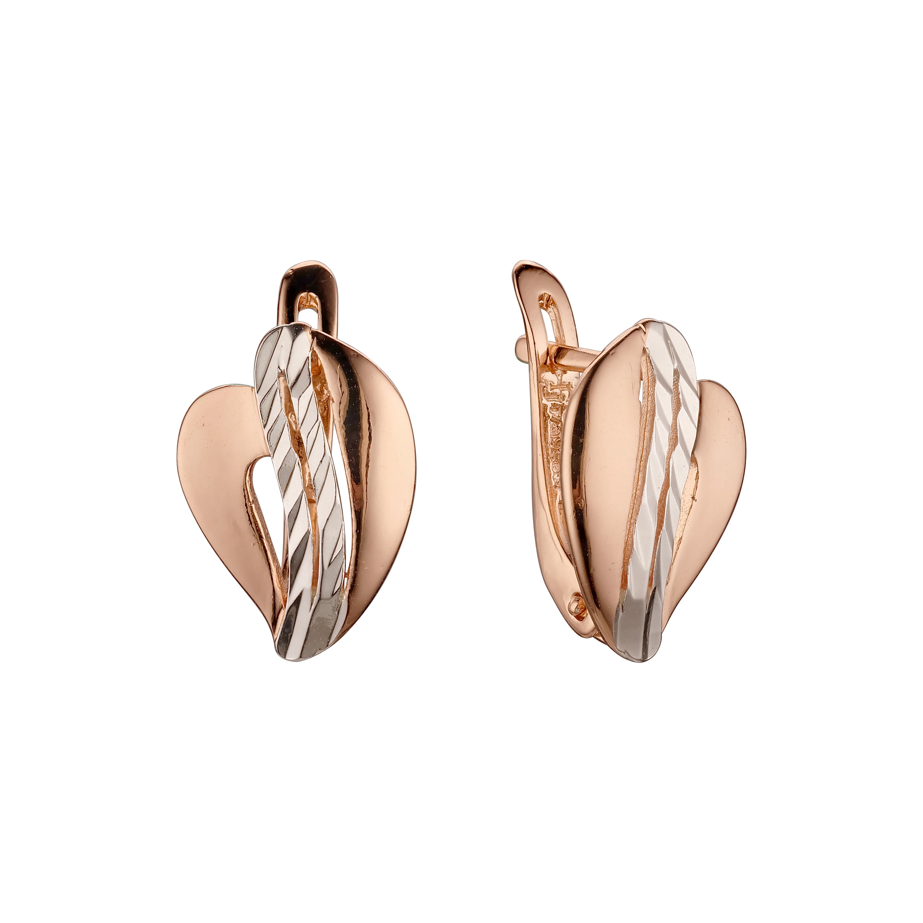 Rose Gold two tone earrings