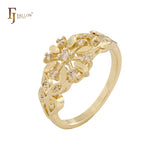 Cluster Filigree 14K Gold, Rose Gold Fashion Rings