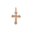 Rose Gold catholic cross budded pendant