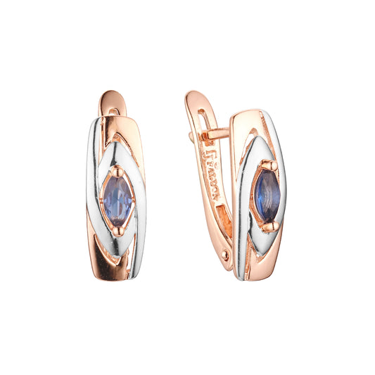 Earrings in Rose Gold, two tone plating colors