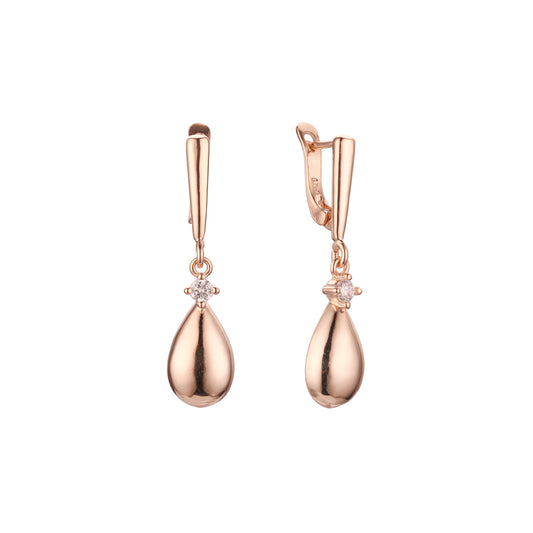 Pendientes de oro rosa con perlas