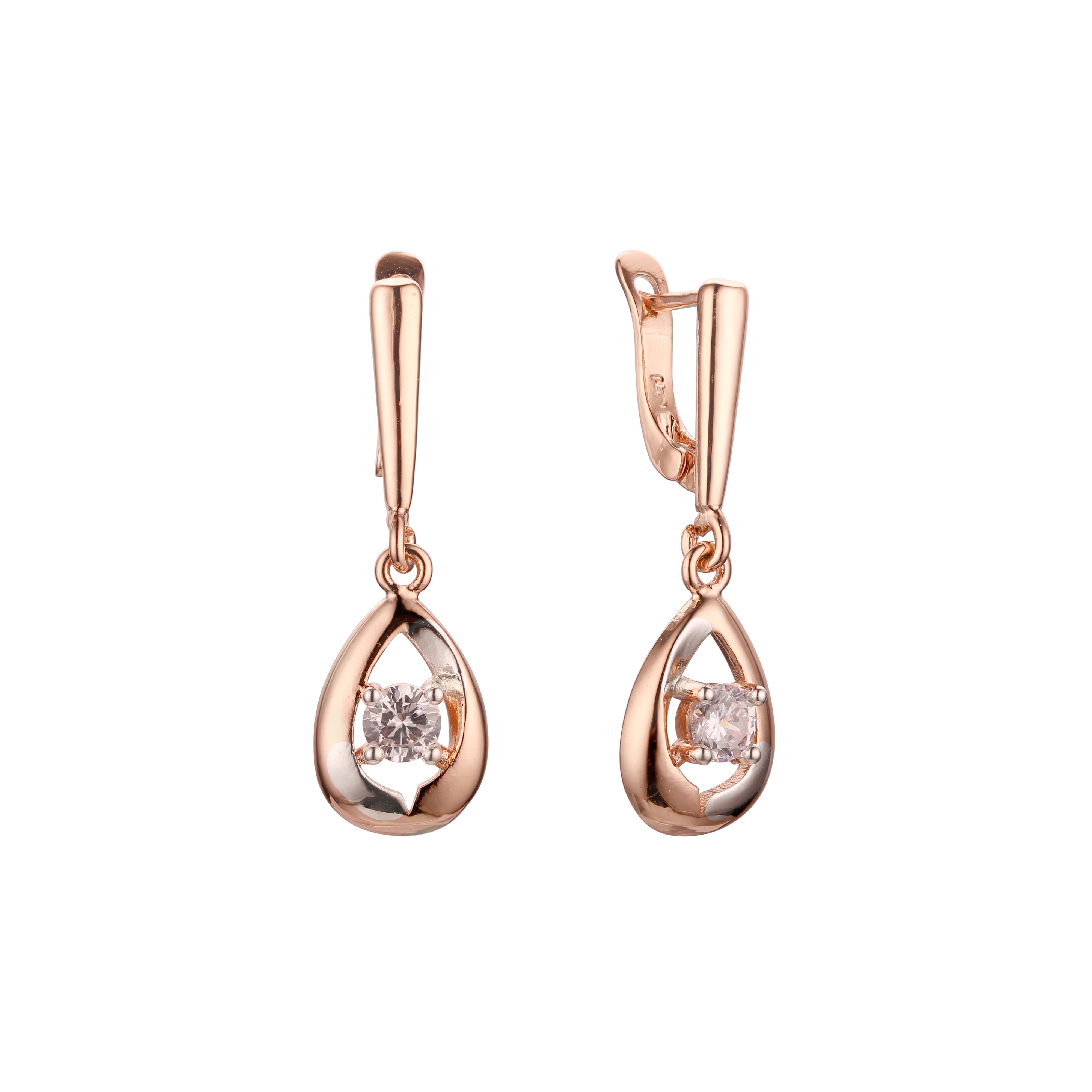 Rose Gold two tone earrings