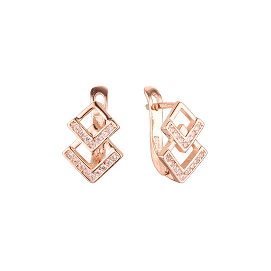 Earrings in Rose Gold, two tone plating colors