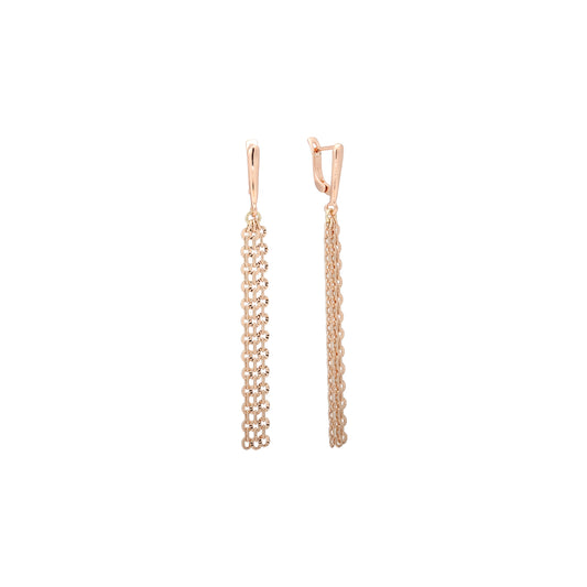 Rose Gold long chain link drop earrings