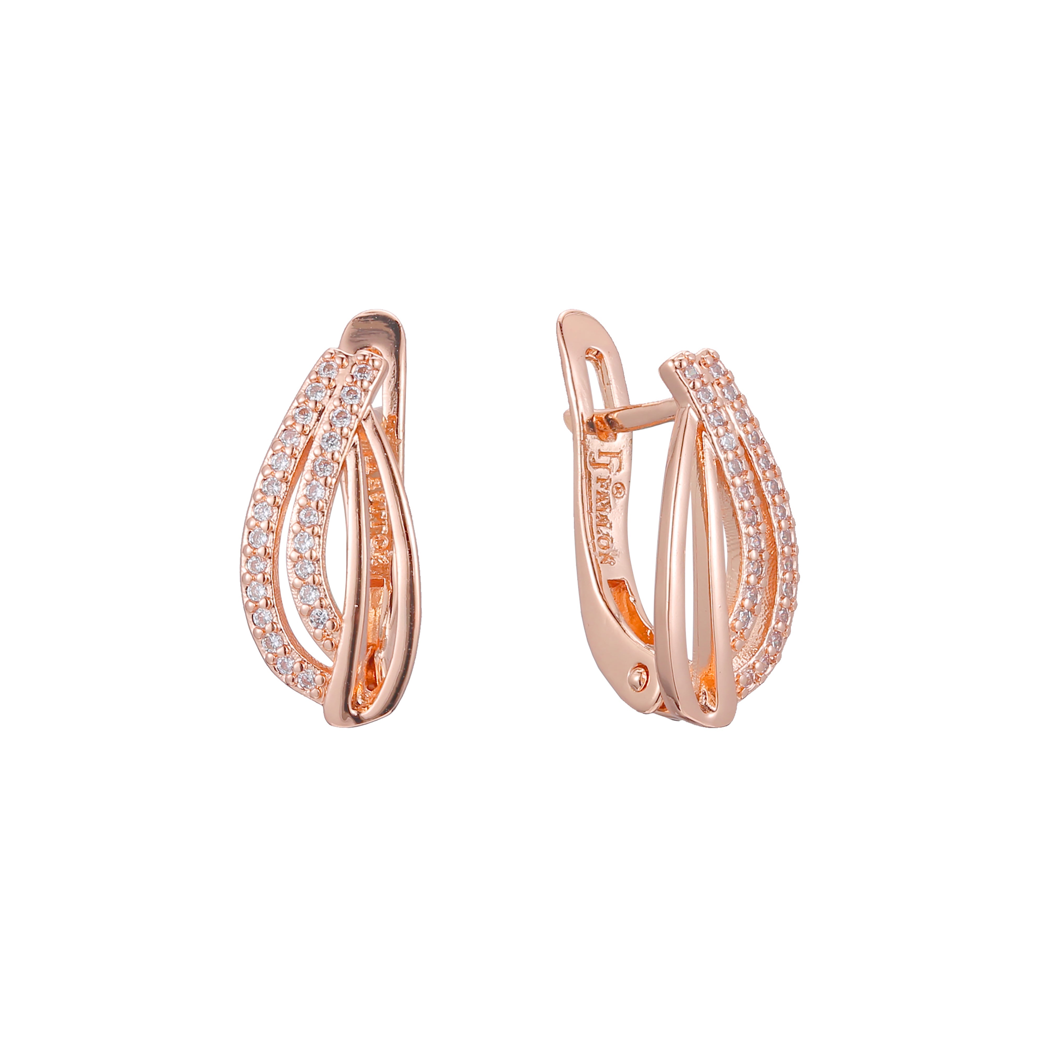 Earrings in 14K Gold, Rose Gold, two tone plating colors