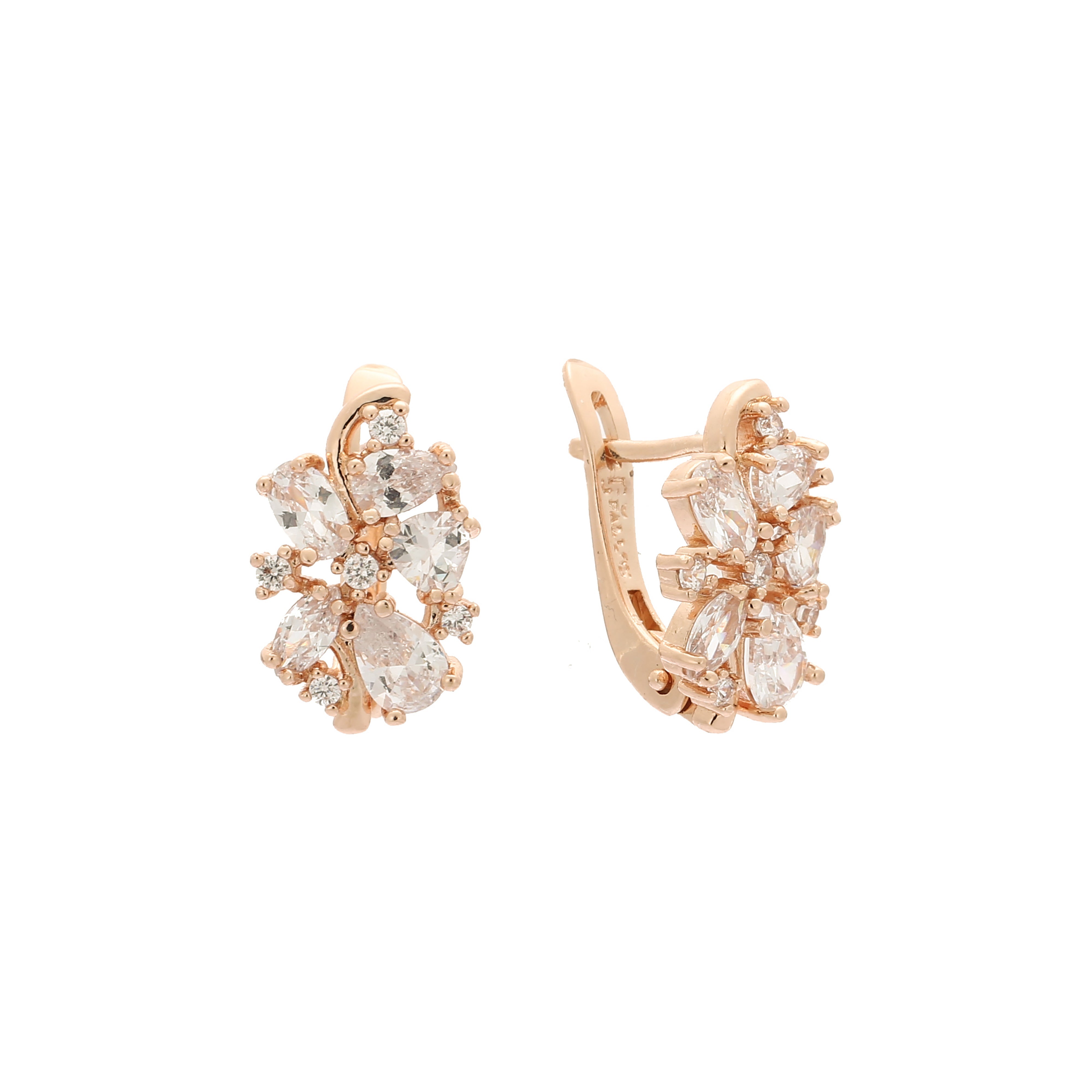 Rose Gold cluster earrings