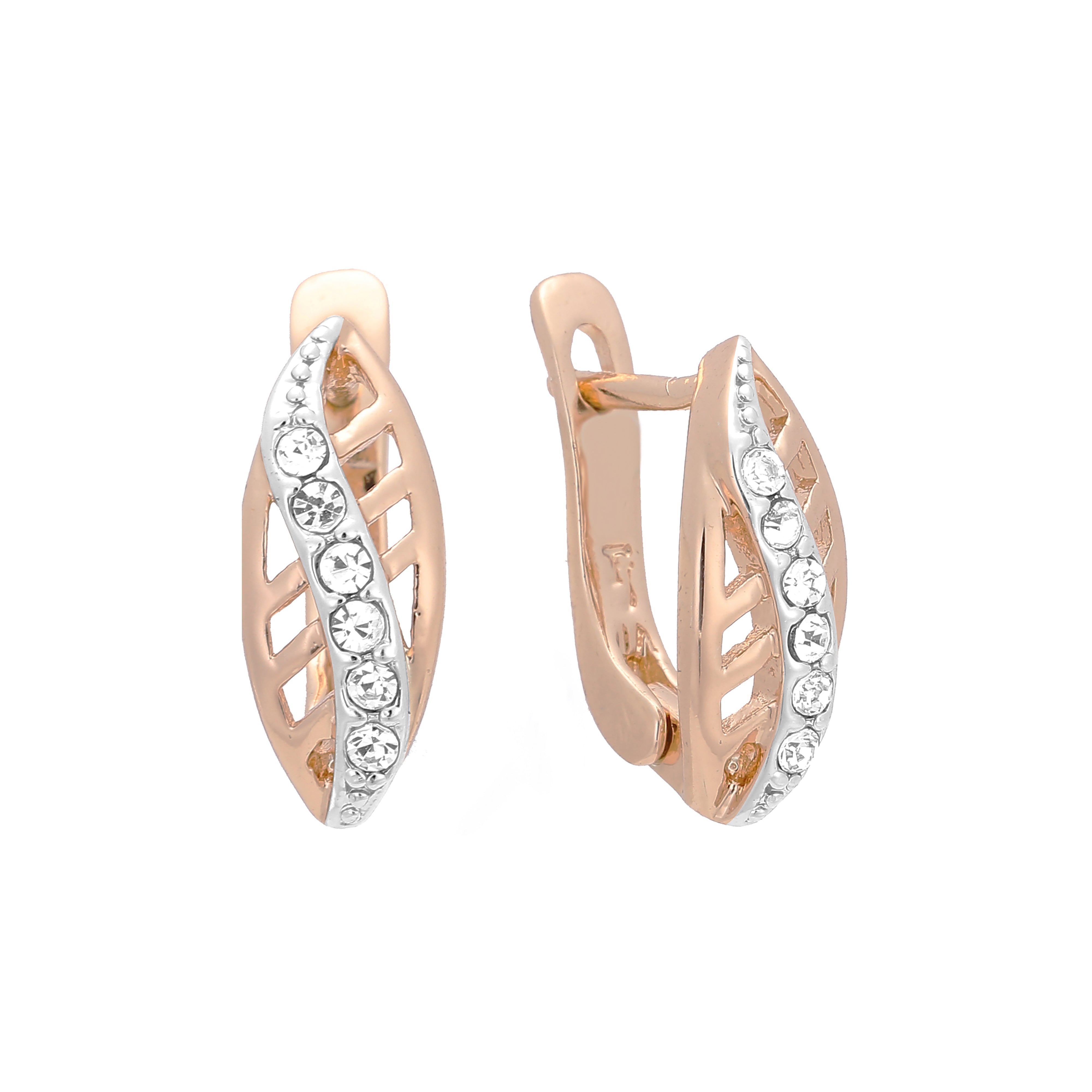 Earrings in Rose Gold, two tone plating colors