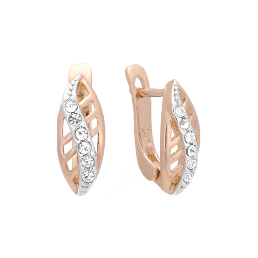 Earrings in Rose Gold, two tone plating colors