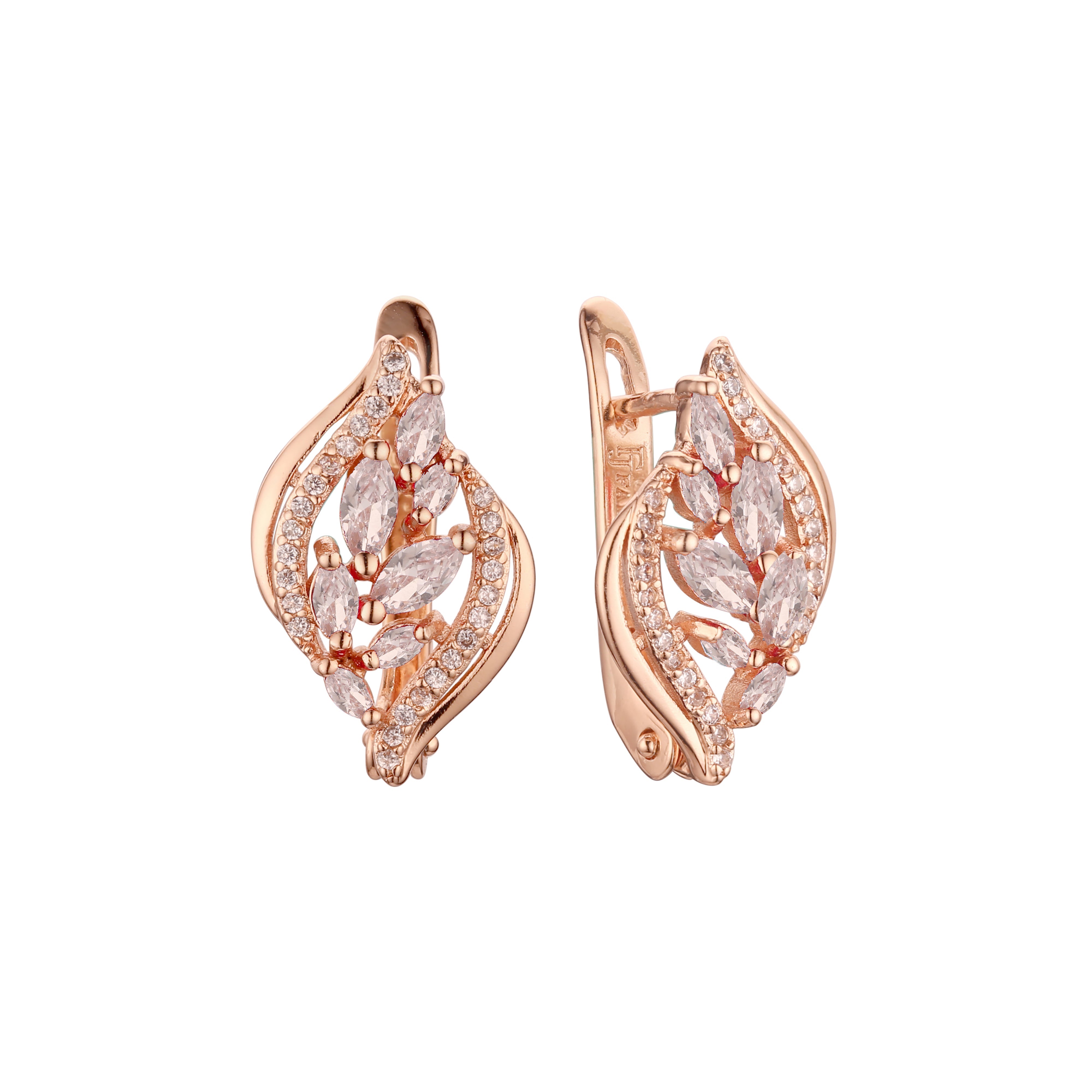 Pendientes de oro rosa