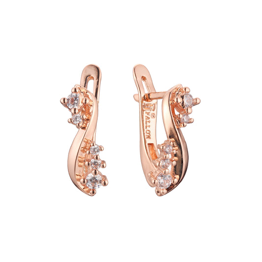 Pendientes en Oro de 14K, baño de Oro Rosa colores