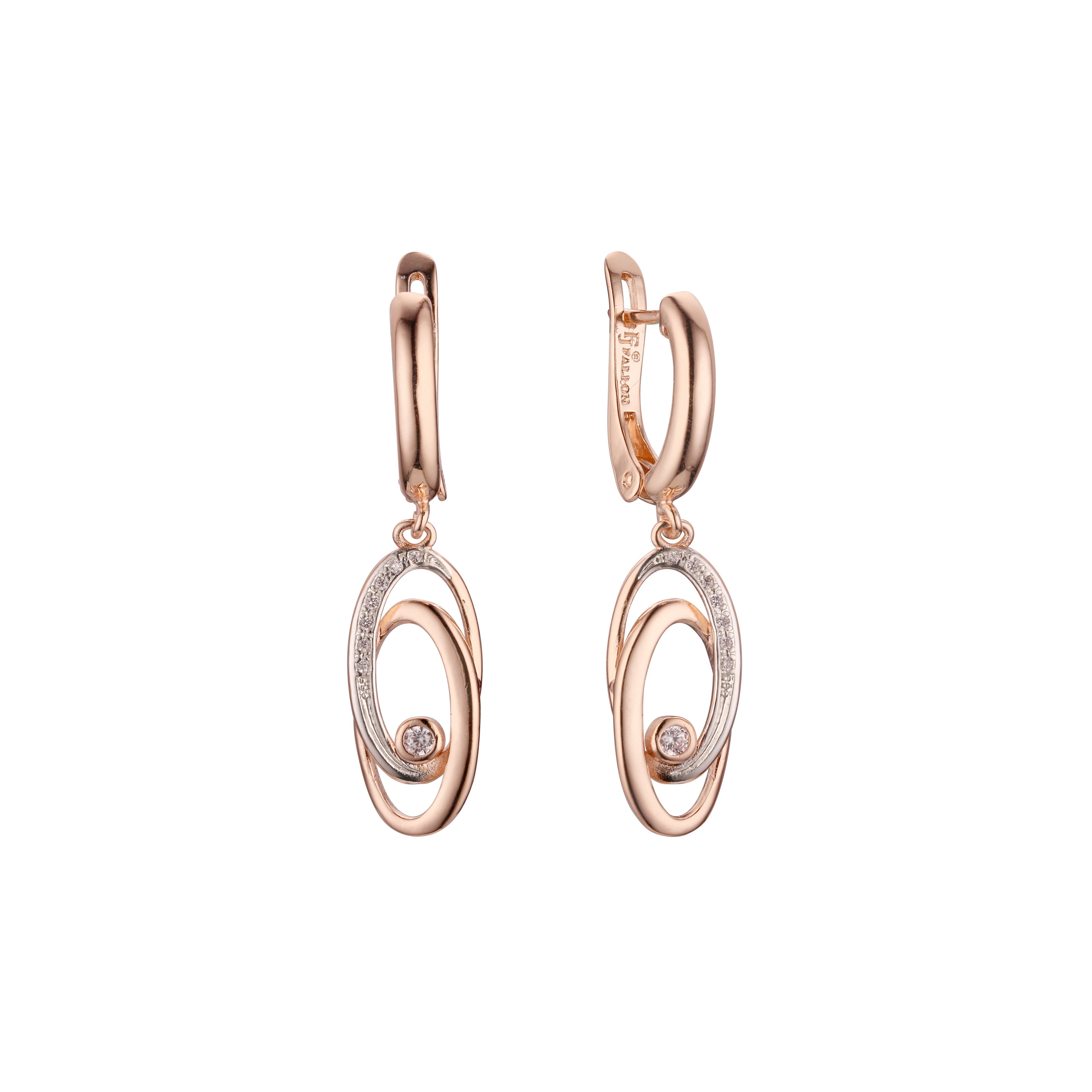 Rose Gold two tone earrings