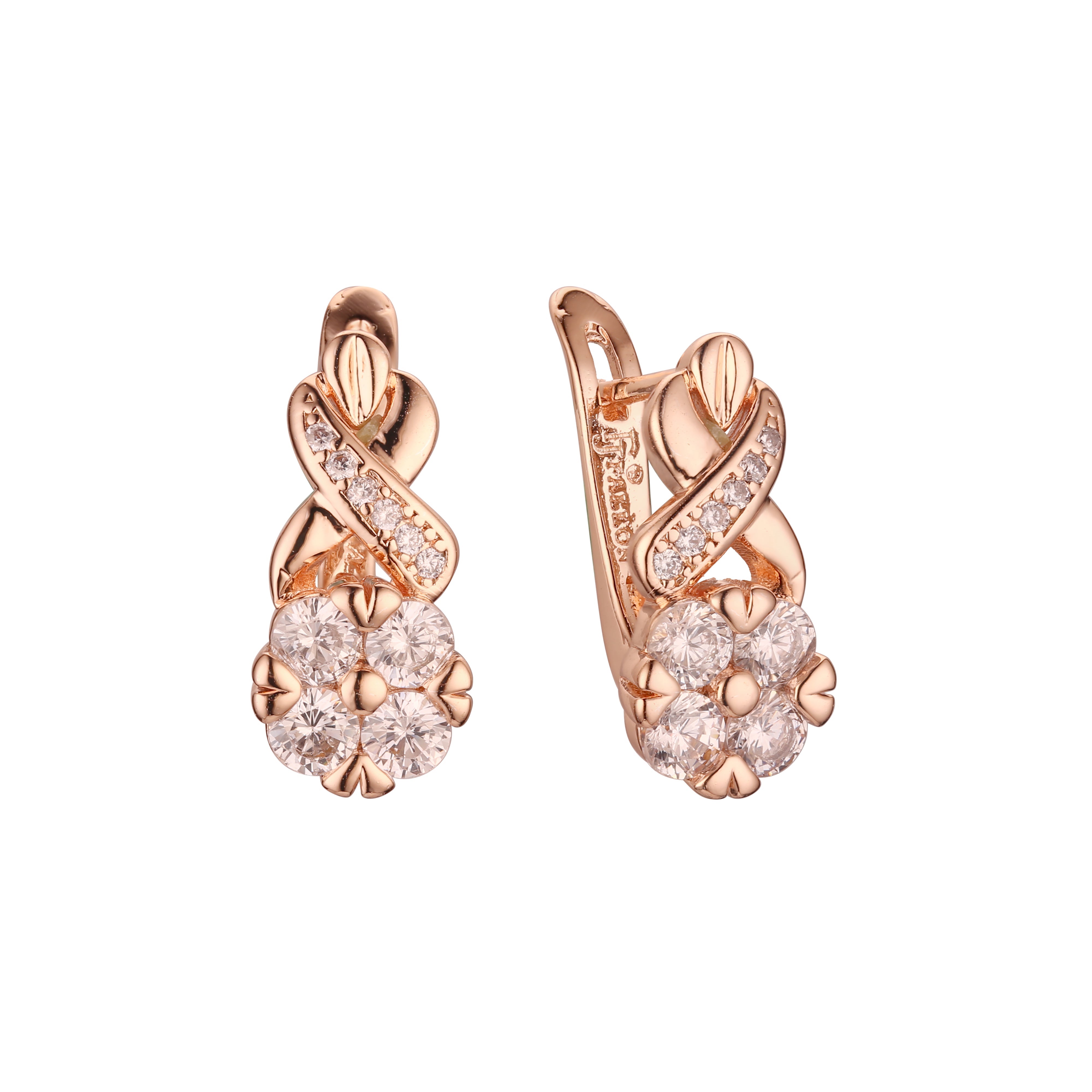 Earrings in Rose Gold, two tone plating colors